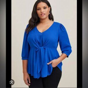 Torrid Georgette Tie Front Blouse Size 0